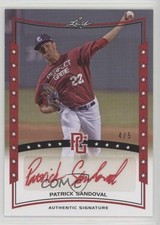 2014 Leaf Perfect Game Showcase Auto Red 4/5 Patrick Sandoval #A-PS1 Auto 0b2