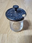 Antique S. Kirk & Son Crystal Grape Jam Jar With Sterling Silver Lid