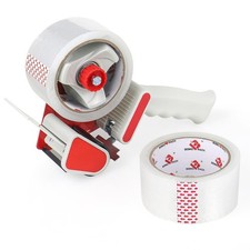 Heavy Duty Packaging Tape Dispenser, 2 Inch Tape Gun with Clear Tape, 1 Dispe...