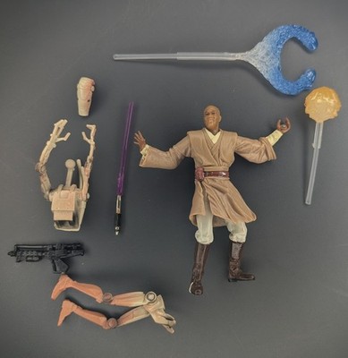 Star Wars Attack Clones Mace Windu Blast Apart Droid Figure 2002 Loose Complete