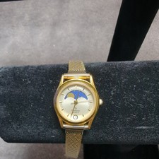 ARMITRON Swiss Vintage Women's Watch Moon Phase 25/4824 Gold Tone Strap 24 mm