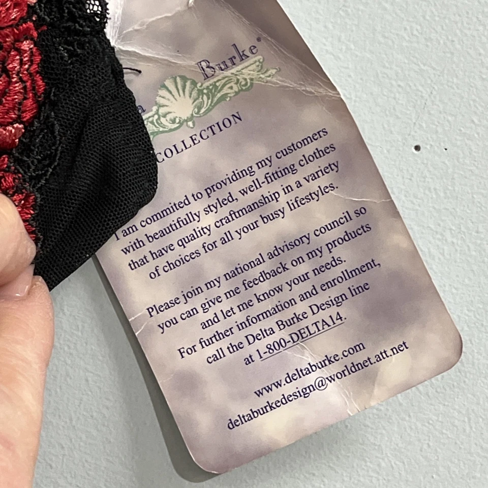 Corsé de Colección Delta Burke Mujer 1X Negro Malla Rojo Rosa Bordado Festival Y2K Foto 4 de 4