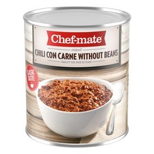 Chef-mate Beef Chili Canned Chili with Meat No Beans 6 lb 10 oz #10 Can Bulk