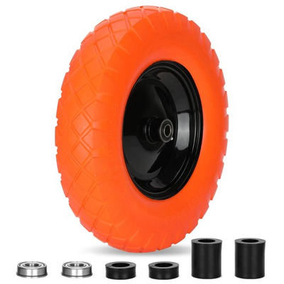 #ad Upgraded 16quot; Flat Free Wheelbarrow Wheels and Tires 4.80 4.00 8 Solid Tires ... $45.36