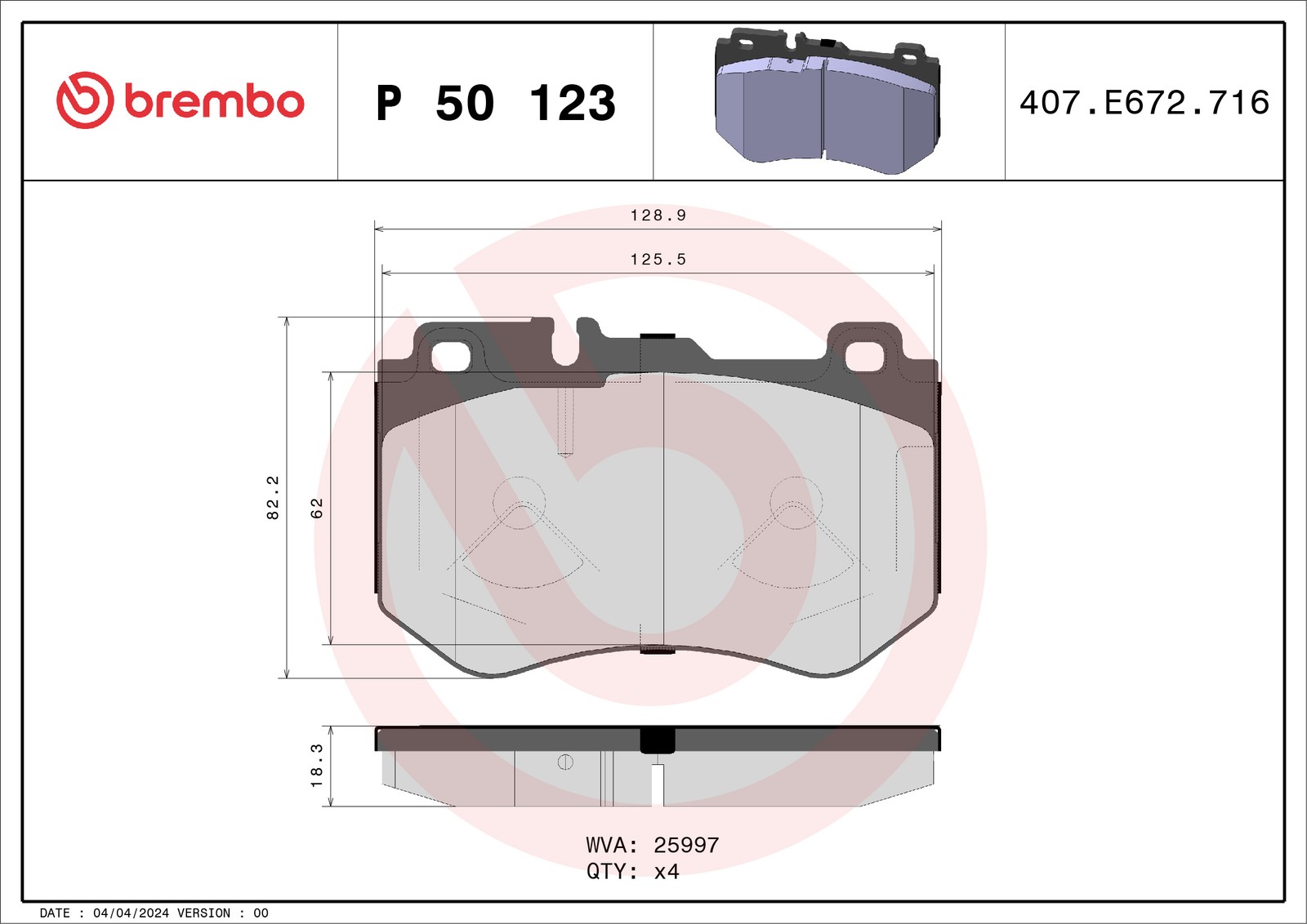 BREMBO P 50 123 Brake Pads Set Front for Mercedes C - Image 37