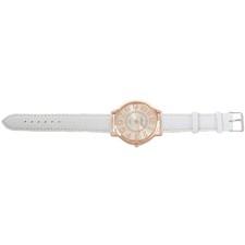 -23 Unisex Big Numerals Rhinestone Faux Leather Wrist Watch White J3G97090