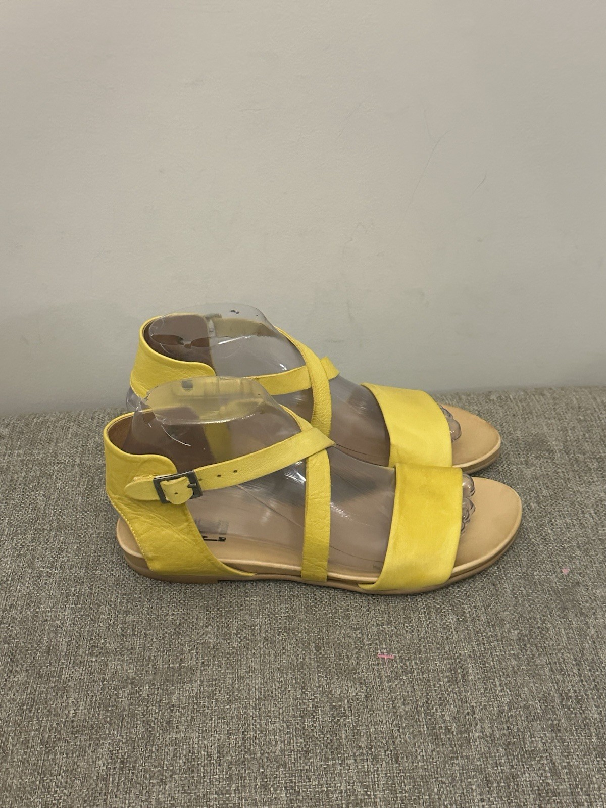 Miz Mooz Aster Yellow Leather Strap Sandals Size 7.5