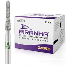 SS White 856-018C Piranha FG Round End Taper Coarse Grit Diamond Burs 5/Pk