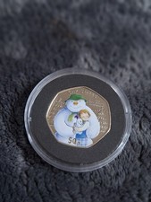 2014 Isle of Man Christmas 50p SNOWMAN + SNOWDOG Colour /coloured Coin UNC + COA