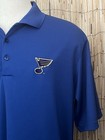 Antigua Mens SS 3-Button St. Louis Blues Hockey Polo-Size Large-100% Polyester  — photo 3