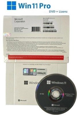 Microsoft Windows 11 Pro 64Bit Deutsch OEM COA Vollversion Lizenz + DVD KEY 24H2