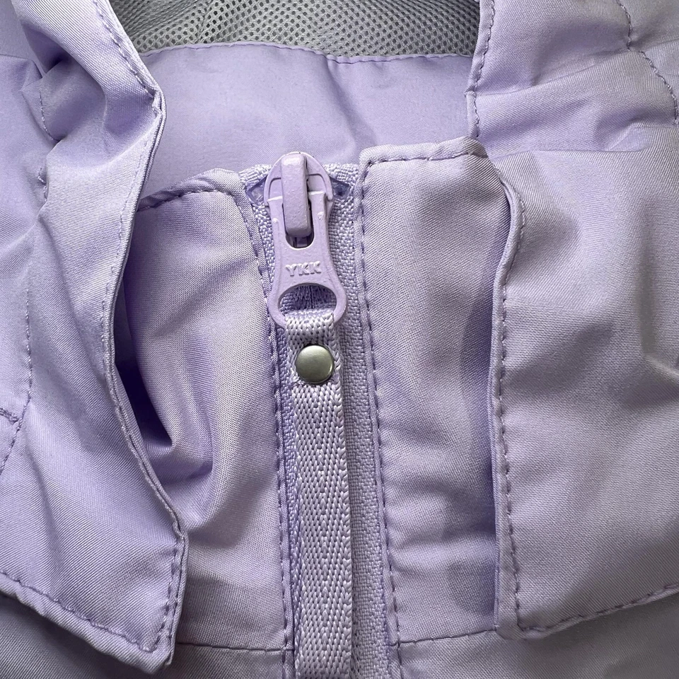 Chaqueta cortavientos Helly Hansen para mujer 16 púrpura con capucha resistente al agua logotipo HH Foto 3 de 4