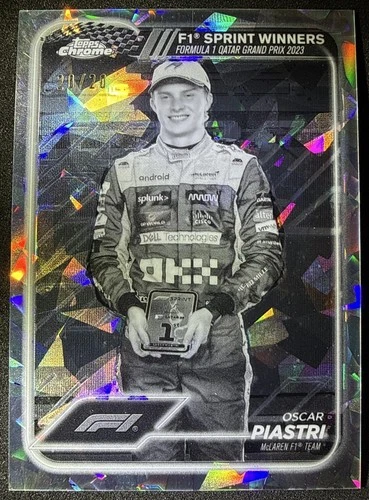2024 Topps Chrome Sapphire Formula 1 Oscar Piastri #151 Black &amp; White /20