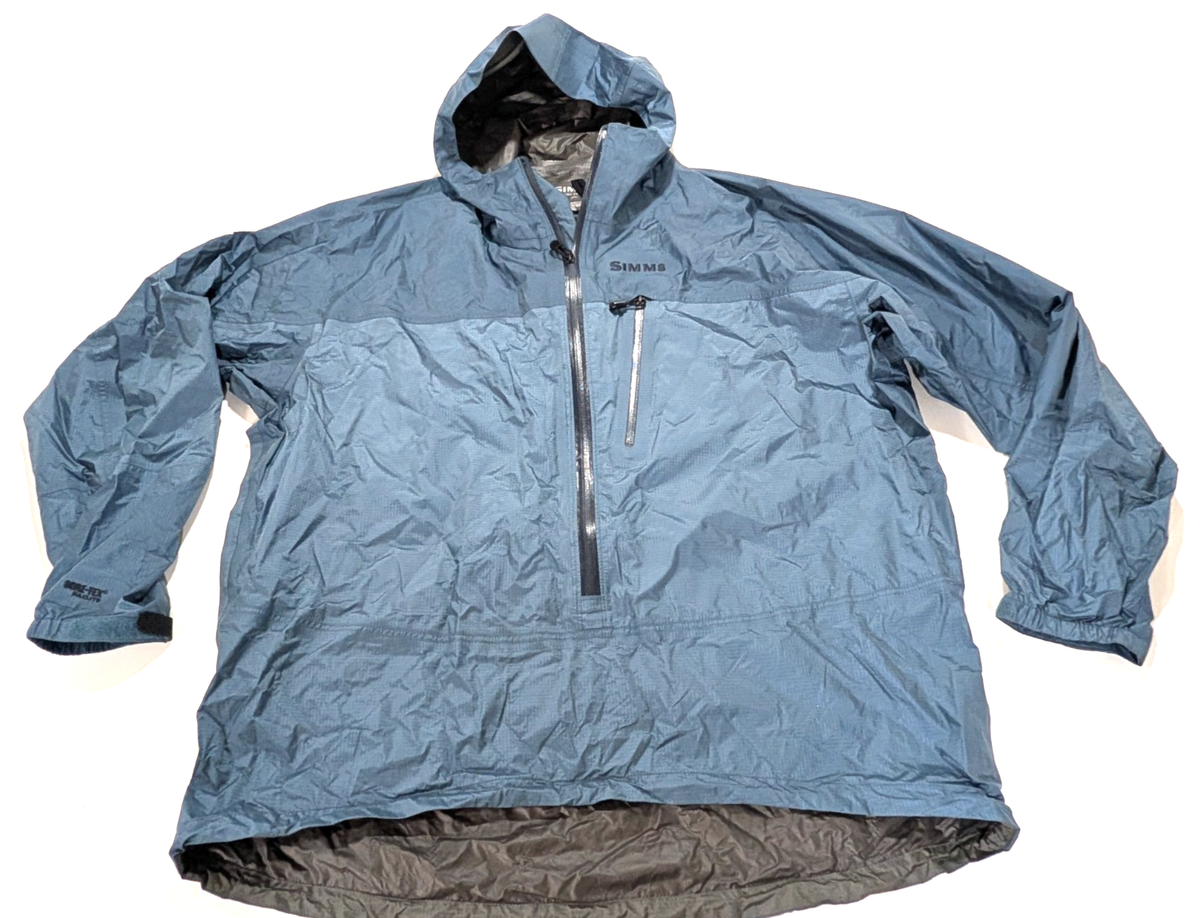 Simms GORE-TEX Paclite Fishing Jacket Mens 2XL Blue Hooded