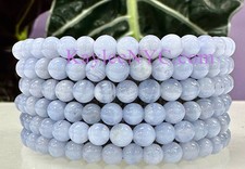 Wholesale 6 Pcs Blue Lace Agate 6mm 7.5” Natural Crystal Stretch Bracelet