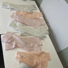 Lot Of 6 Pairs Of Ice Skating Leg Warmers Various Styles Pink And White