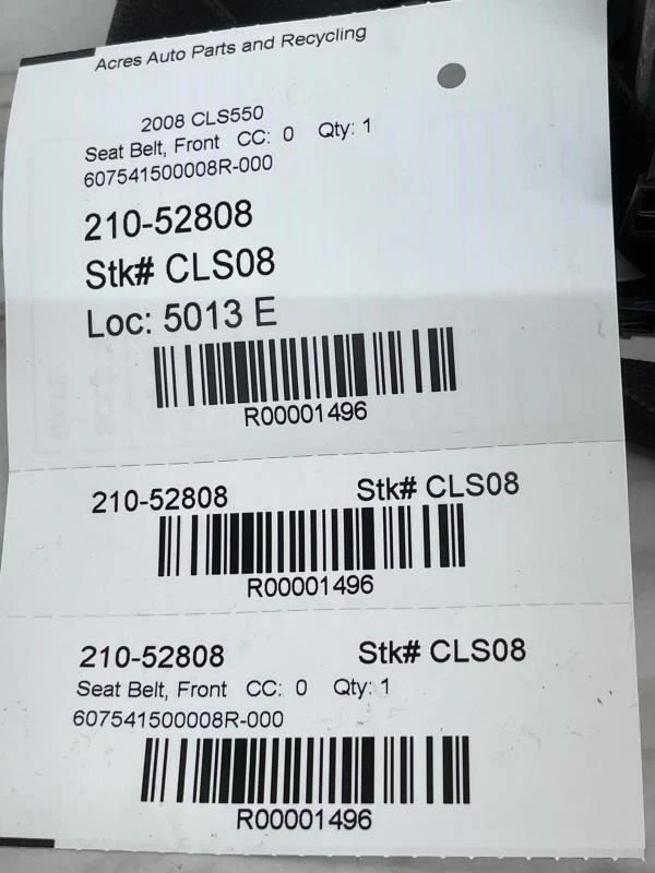 2007 - 2008 MERCEDES BENZ CLS550 DRIVER LEFT SIDE SEATBELT OEM  607541500008R-00 Foto 2 de 4