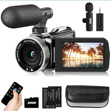 4K Video Camera Camcorder Mini Mic 60FPS UHD Vlogging Cameras for YouTube 18X Di