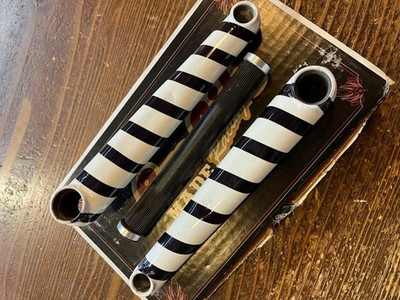 Profile Racing Limited BMX Kurbelgarnitur 175mm 19mm Cr-Mo Black White Stripe...