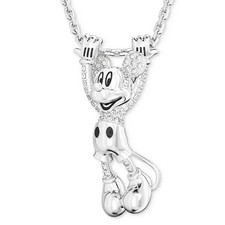 Swarovski 100 Years Disney Mickey Mouse Pendant, White, Rhodium Plated Necklace