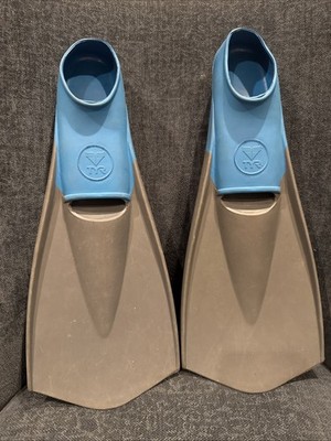 TYR Swim Training Fins Short Blade Youth Size 12-1 (EU 32-34) Light Blue/Gray