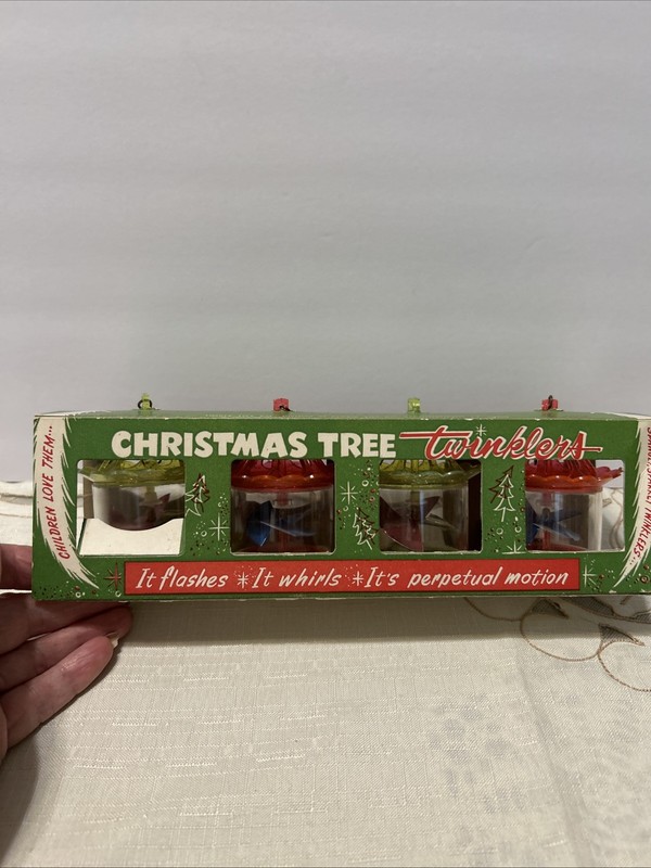 Antique, Vintage Christmas Tree Twinklers, Twirlers Ornaments In Original Box
