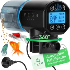 FISHNOSH Automatic Fish Feeder for Aquarium with Digital Thermometer - 2025 A...