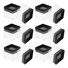 20 Pcs Transparent Plastic Display Boxes Square Organizer for Jewelry Storage
