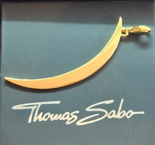 Thomas Sabo Charm Club charm sterling Silver gold plated large cresent NEW
