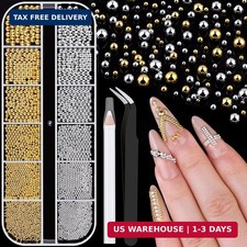 1-3MM Mini Small Nail Beads Metal Caviar Bead...
