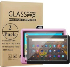  2 Pack Anti-Scratch Tempered Glass Screen Protector for 10" Kids/Pro Tablet
