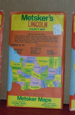 Early 1960's Metsker Map of Lincoln County, Washington