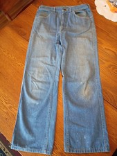 Vintage Lee Jeans Light Blue Faded Distressed Made In The USA 30/28 Talon Zip