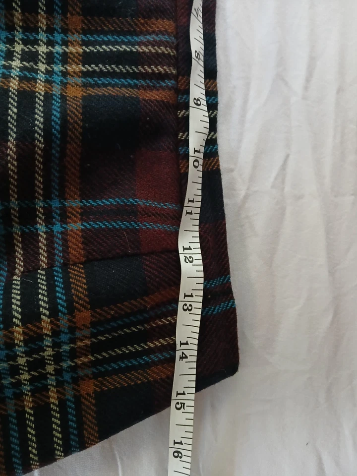 Falda Vintage Requisitos Mujer 8 Cuadros Western Academia Flecos Lana Bohemia Foto 4 de 4