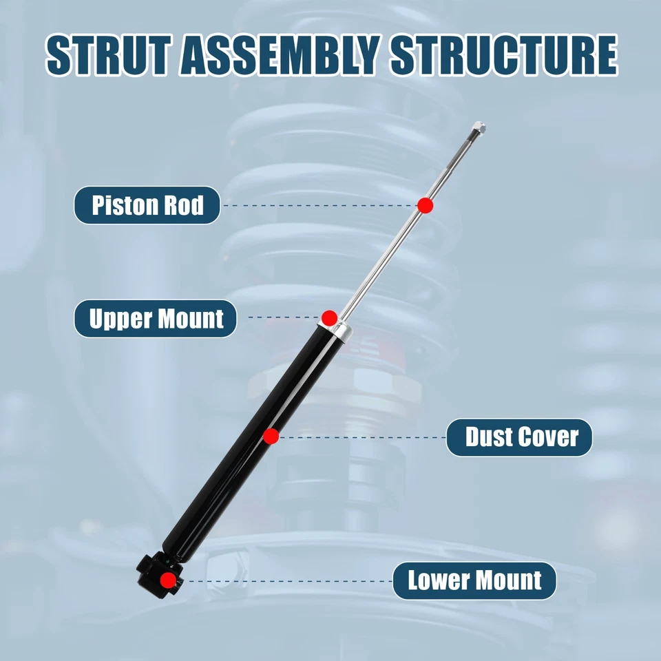 2x Rear Shocks Absorber For 2006-2011 Kia Rio 2007-2011 Hyundai Accent SE - Image 3 of 4