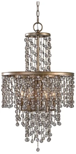 Uttermost Valka 19"W Silver Swedish iron 6-Light Chandelier - Picture 2 of 8