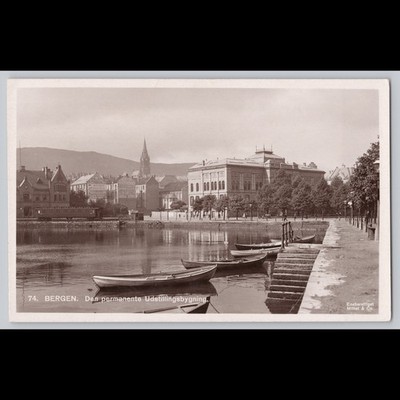 Postcard Bergen Den Permanente Udstillingsbygning Norway Mittet & Co.