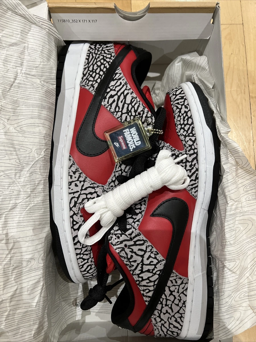 Nike Dunk SB Low Premium Supreme Fire Red Cement 313170-600 Sz 9 NWB ✅