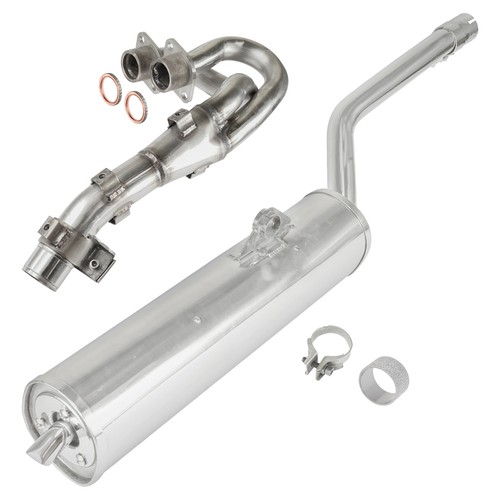 Exhaust Muffler and Pipe w/ Gaskets for Yamaha Grizzly 660 YFM660F 4X4