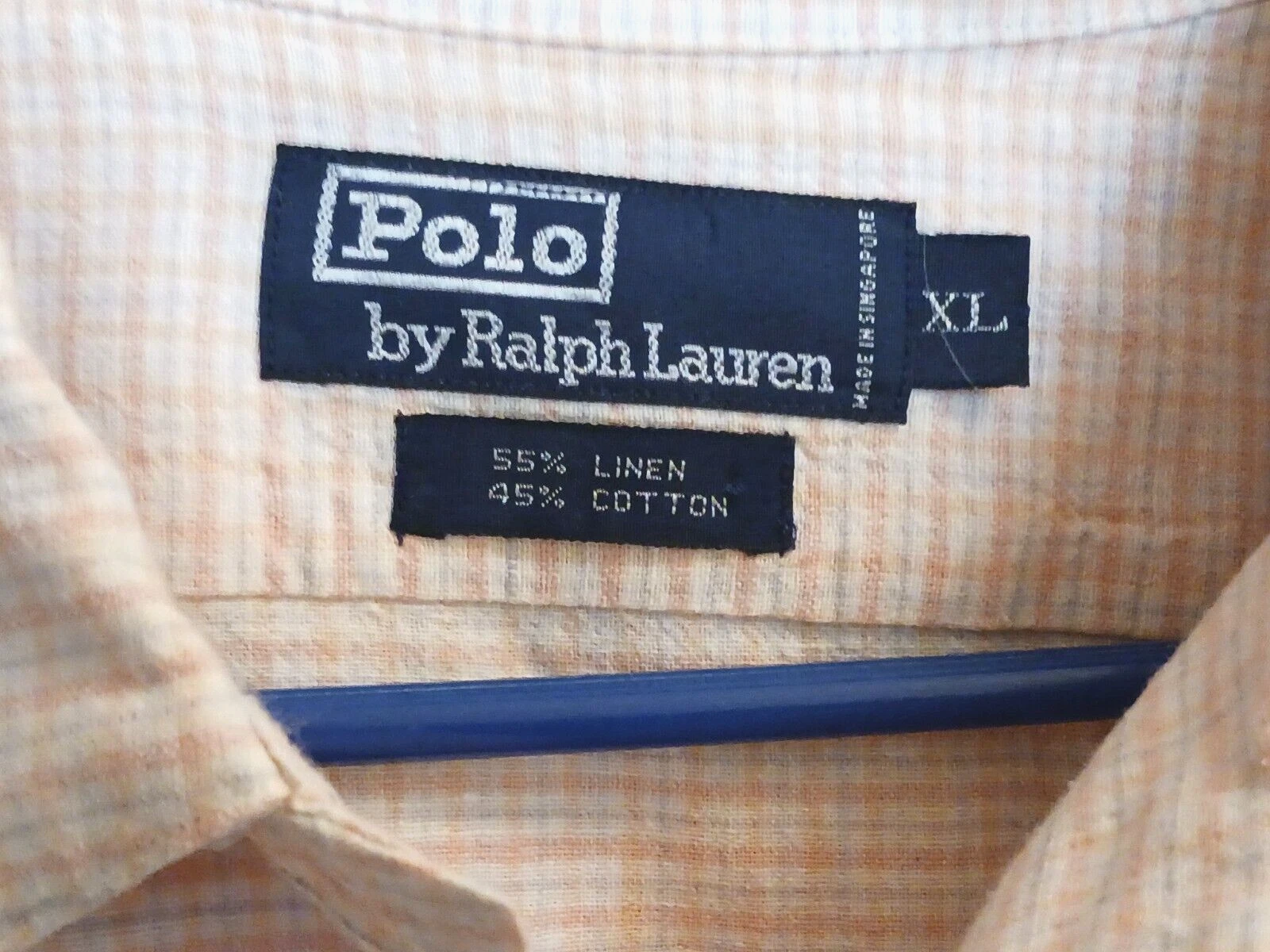 Polo Ralph Lauren MensLinen/Cotton XL short sleeve Shirt check pattern pink,blue