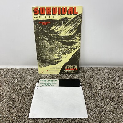 Survival Adventure Atari 800 Floppy Disk Game 32k RARE TESTED