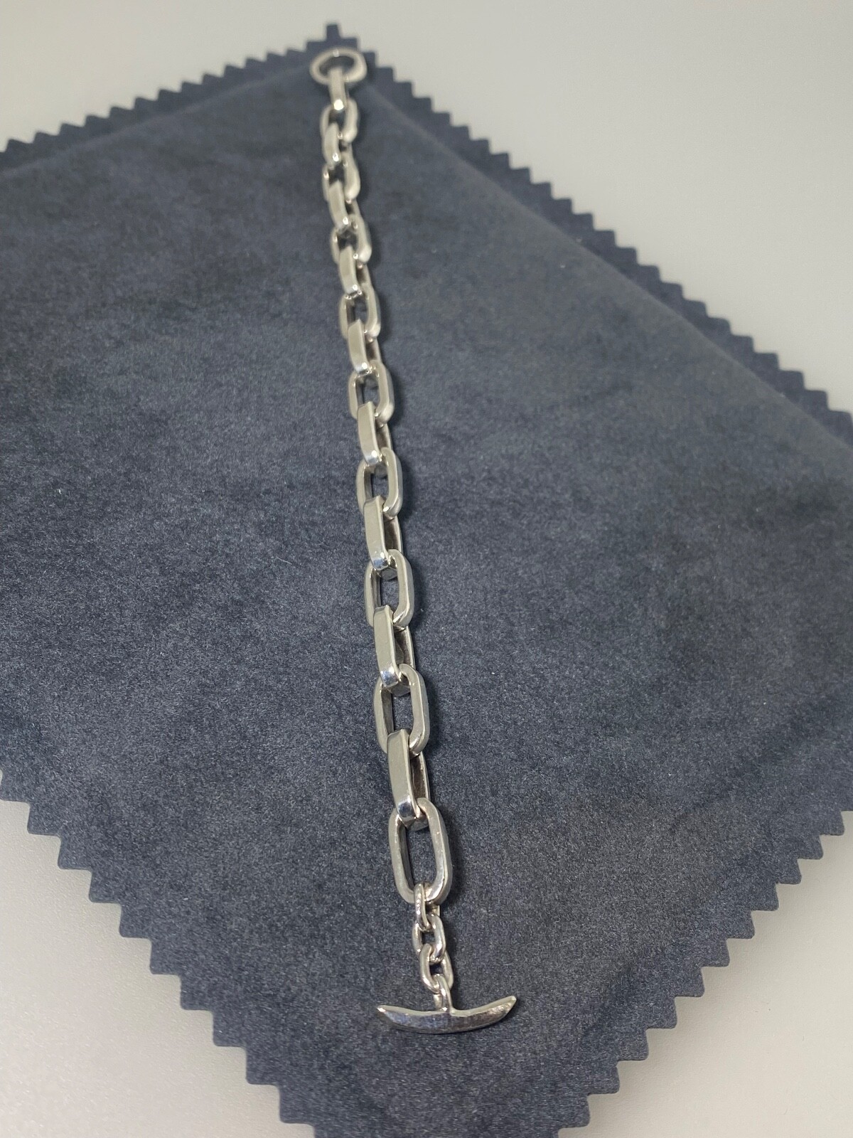 925 Sterling Silver Rectangular Cable Link Bracel… - image 1