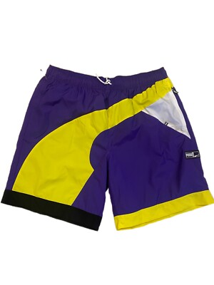 Puma Rs-b Men Basketball Woven Shorts In Prism Violet/blazing Yellow Size XXL