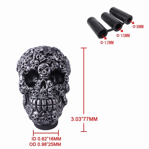 Universal Skull Head for Manual Car Gear Stick Shifter Knob Shift Lever Handle - Picture 10 of 22