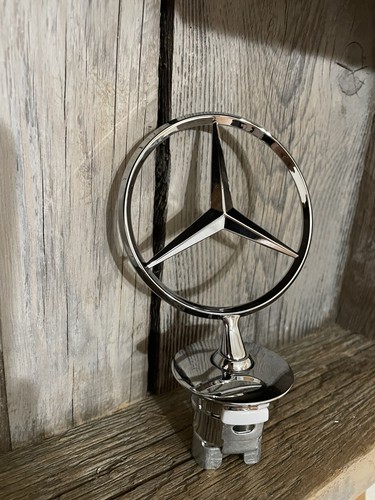 For Mercedes-Benz Hood Ornament Mounted Front Star Logo Badge Emblem - Picture 2 of 3