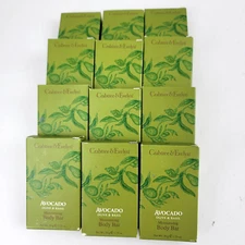 12 Crabtree & Evelyn Avocado Olive Basil Moisturising Body Bar 1.75 oz ea Soap