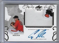 2016 Leaf Trinity CODY SEDLOCK Bat Knob & Hands Patch Bronze Prismatic RC Auto