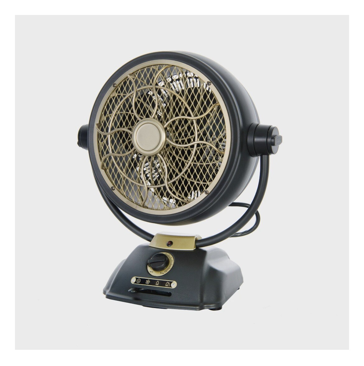 Better Homes u0026amp; Gardens Retro Tabletop Heater Fan Black u0026amp; Brass  Finish | eBay