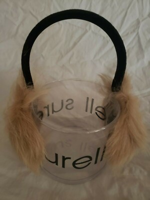Surell Tan Fur Earmuffs Surell Accessories Rex Rabbit Earmuff with Halo main image 4