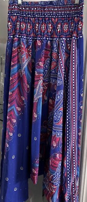 Boho Elasticated Waist Pull on Harem Pants Standard Size Small